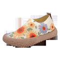 Damen Slip-On Freizeit-Schuhe mit Blumenmuster und rutschfester Sohle R&B