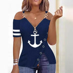 Damen Modisches Oberteil mit asymmetrischem Schnitt und Glitzerdetails R&B
