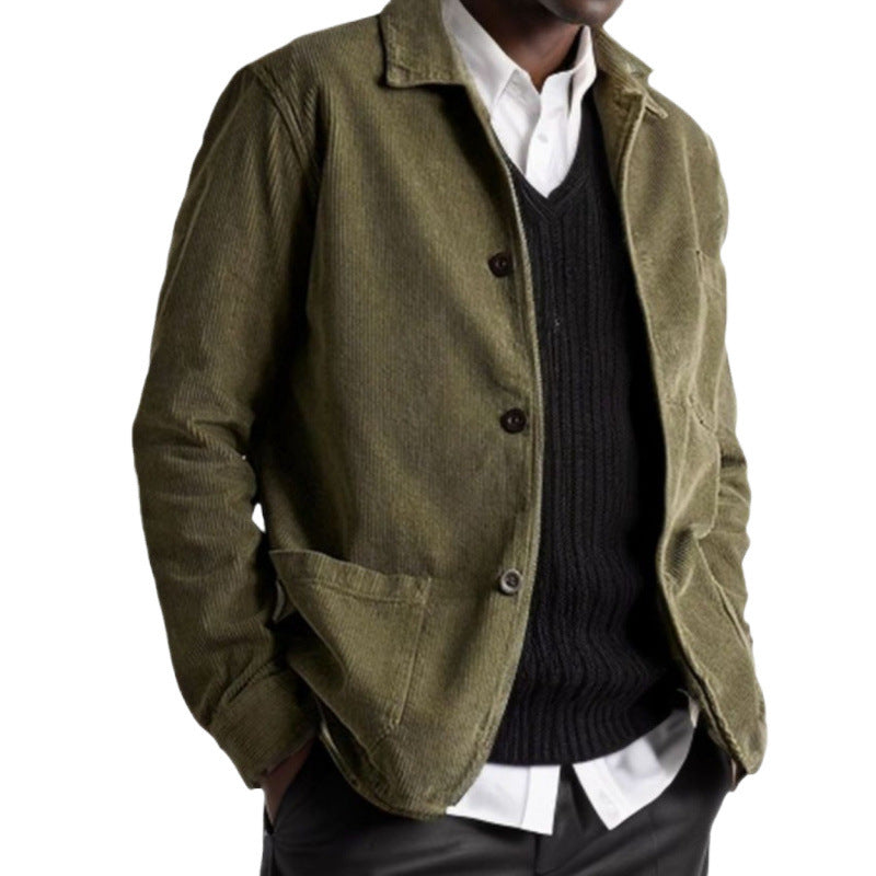 Damen lässige Cordjacke mit praktischen Taschen R&B