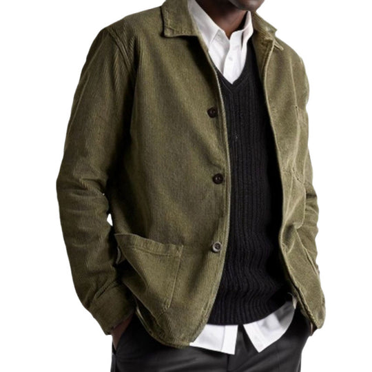 Damen lässige Cordjacke mit praktischen Taschen R&B