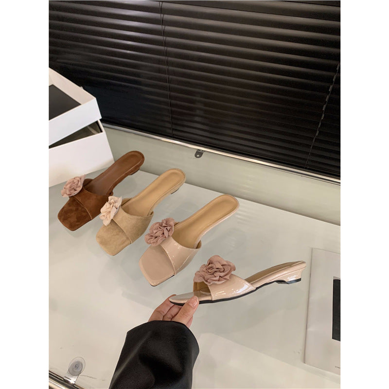 Damen modische Slipper mit Blumenapplikationen R&B