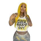 Damen Lockere T-Shirt mit Aufdruck und lässigem Schnitt EB