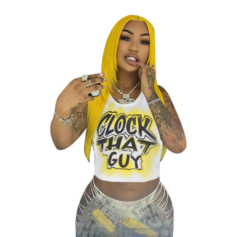 Damen Lockere T-Shirt mit Aufdruck und lässigem Schnitt EB