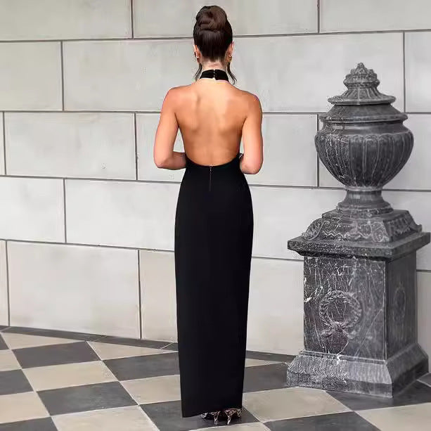 Damen Elegantes Abendkleid mit hohem Schnitt und seitlichem Schlitz R&B
