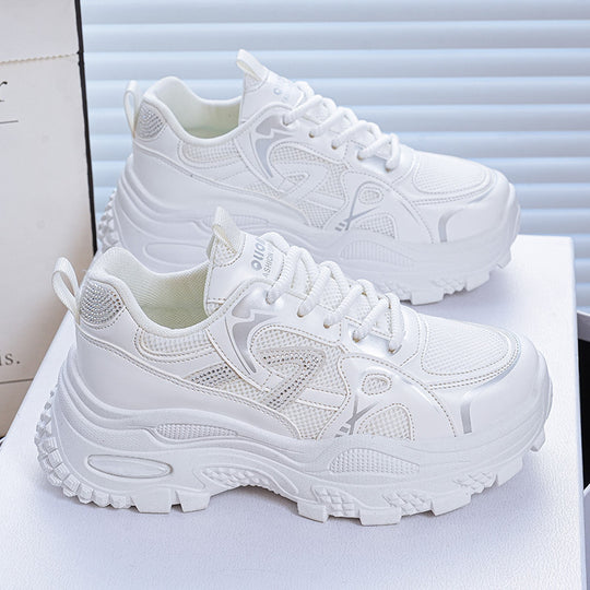 Damen Sportliche Chunky Sneakers mit atmungsaktiver Mesh-Oberfläche und stabiler Sohle R&B