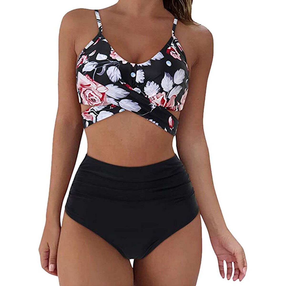 Damen Crop-Top Bikini-Set mit geflochtenem Design R&B
