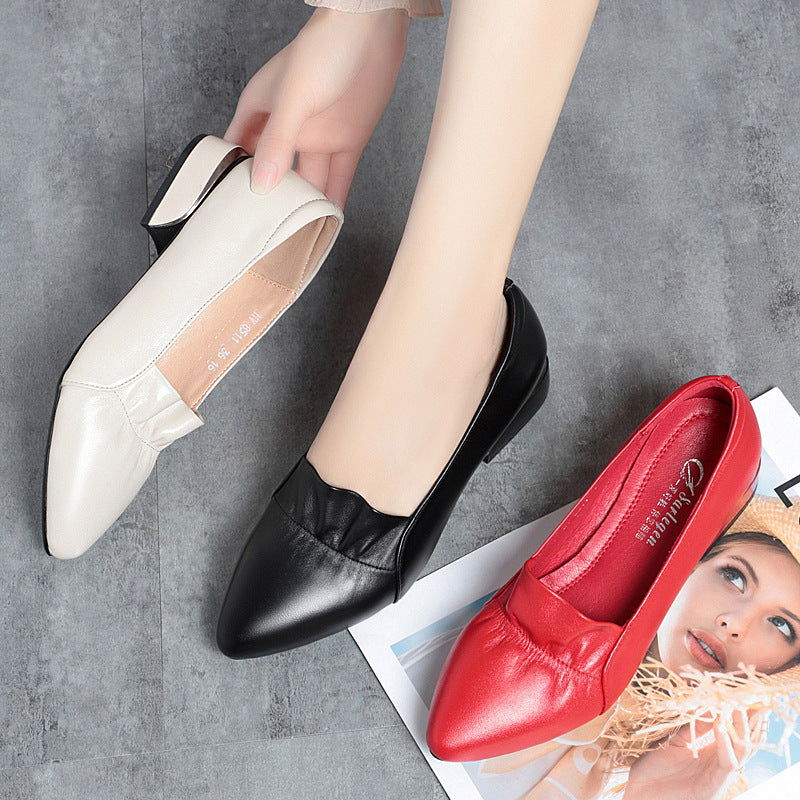 Damen Elegante Ballerinas mit elastischem Plateau und modischer Raffung R&B