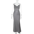Damen Streifen-Maxi-Kleid mit elegantem Schnitt und verstellbaren Trägern R&B