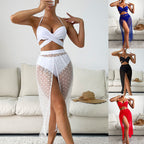 Damen Bikiniset mit transparentem Wickelrock