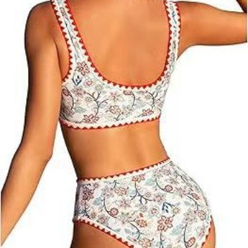 Damen Hochtailliertes Bikini-Set mit floralem Design R&B