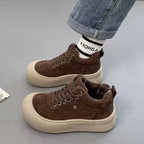 Damen Chunky Sneakers mit weichem Veloursleder und dämpfender Sohle