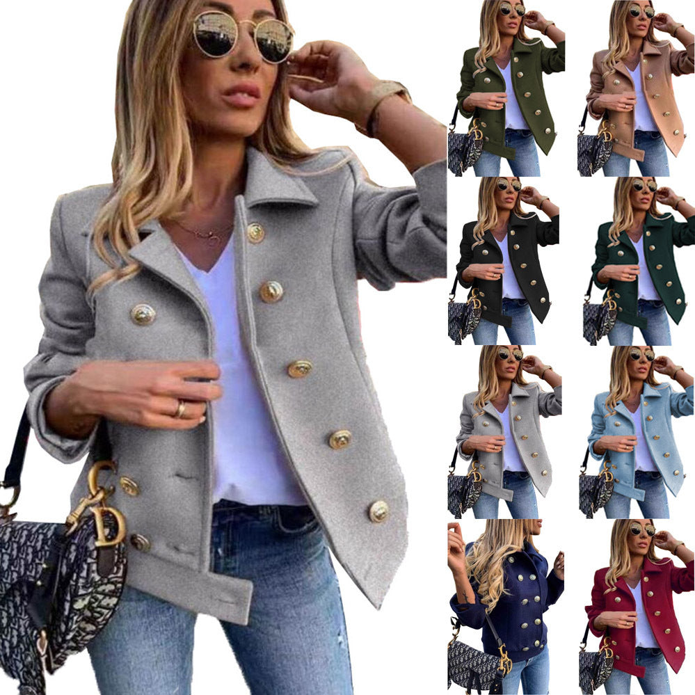 Damen Modischer JACKET mit goldfarbenen Knöpfen und lässigem Schnitt R&B