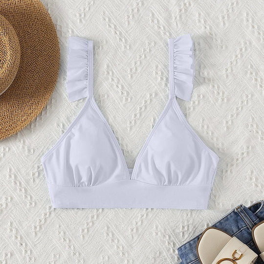 Damen Triangel-Bikinioberteil mit voluminösen Rüschendetails R&B