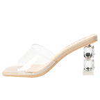 Damen elegante transparente Mules R&B