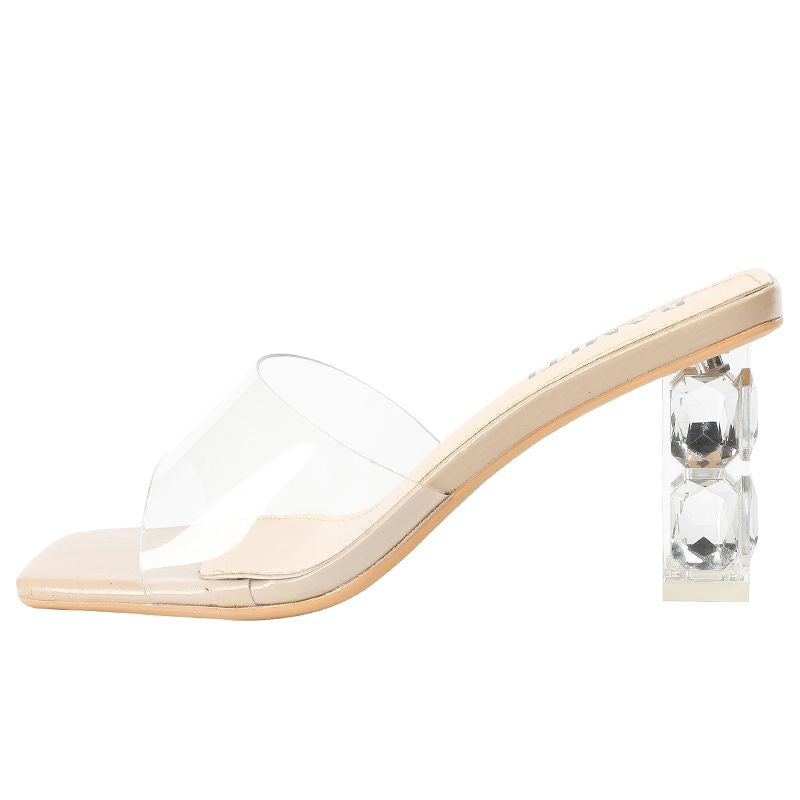 Damen elegante transparente Mules R&B