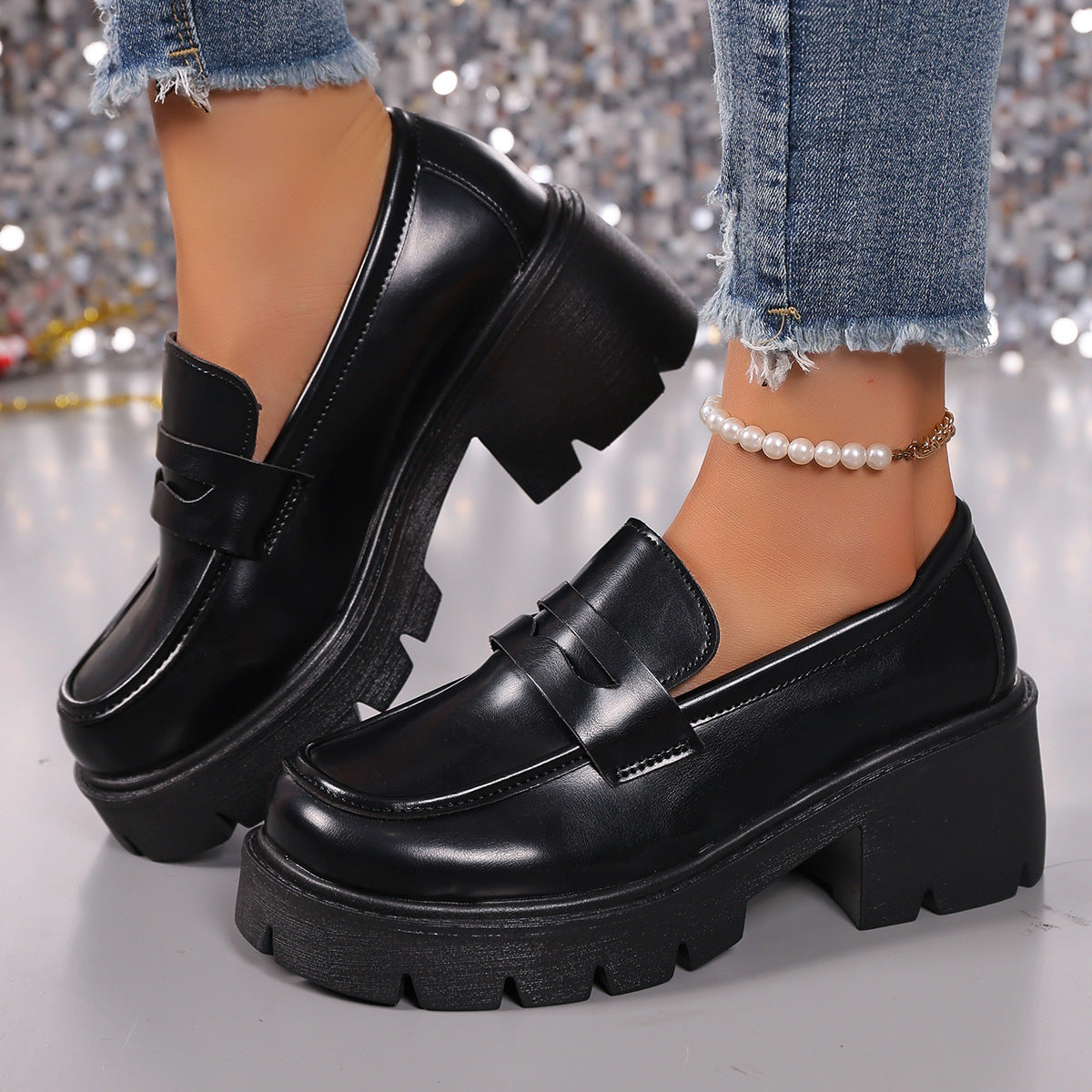Damen Modische Loafers mit markanter Profilsohle und schickem Design R&B