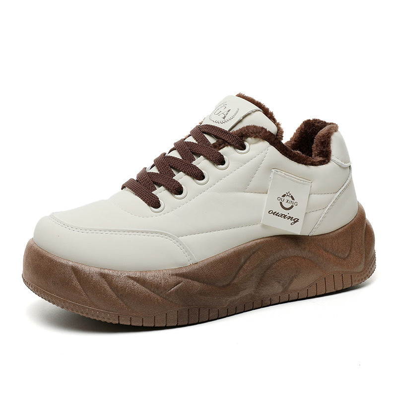 Damen modische Sneakers mit warmem Innenfutter und robuster Profilsohle R&B