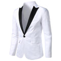 Herren eleganter Smoking-Blazer mit satinierter Kragenpartie R&B
