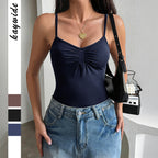 Damen trägerloses Top mit gerüschtem Detail R&B