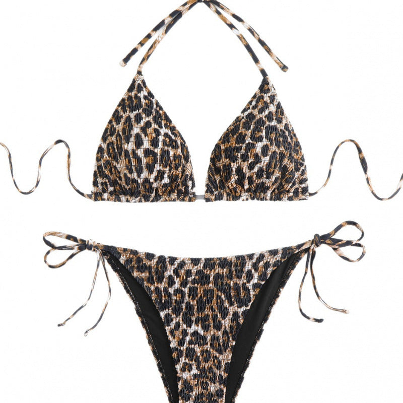 Damen Triangel-Bikini mit trendigem Animalprint und hohem Beinausschnitt R&B
