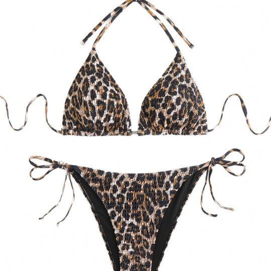 Damen Triangel-Bikini mit trendigem Animalprint und hohem Beinausschnitt R&B