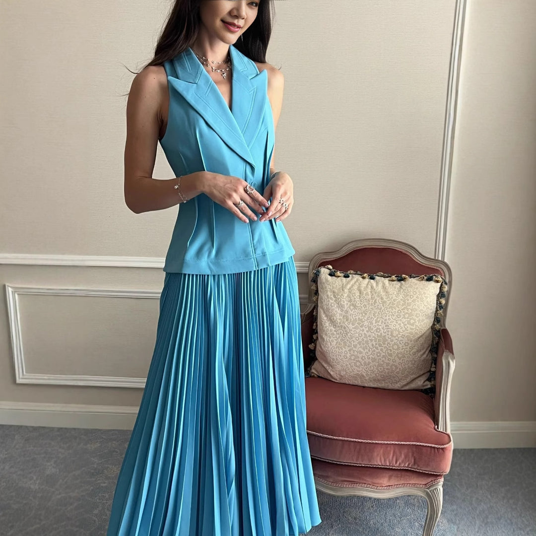 Damen eleganter Plisseerock mit taillierter Passform R&B