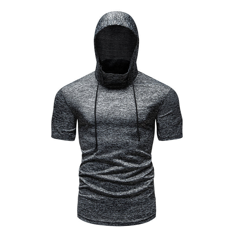 Herren funktionales Kapuzenshirt mit kurzem Arm und atmungsaktiven Eigenschaften