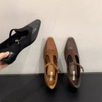 Damen elegante Schnürschuhe mit modischer Schnallenverzierung R&B