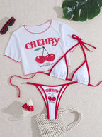 Damen Bikiniset mit kreativem Kirschen-Design R&B