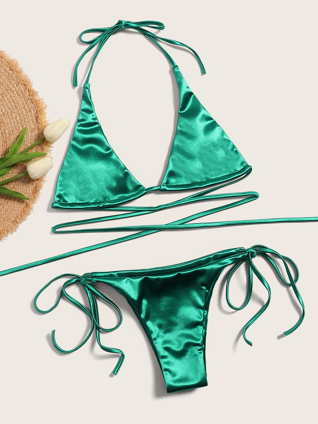 Damen Triangel-Bikini mit verführerischem Satin-Finish R&B