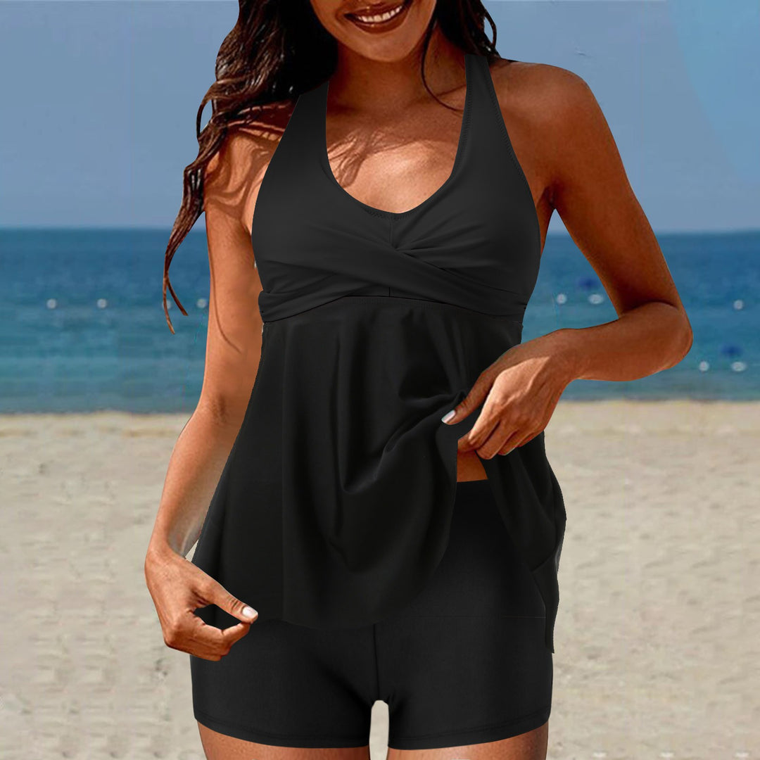 Damen Tankini-Set mit Hohe Taille und Sportlichem Flair R&B