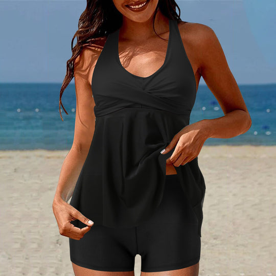 Damen Tankini-Set mit Hohe Taille und Sportlichem Flair R&B
