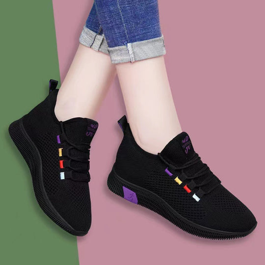 Damen Sportliche und atmungsaktive Lace-Up Sneakers R&B