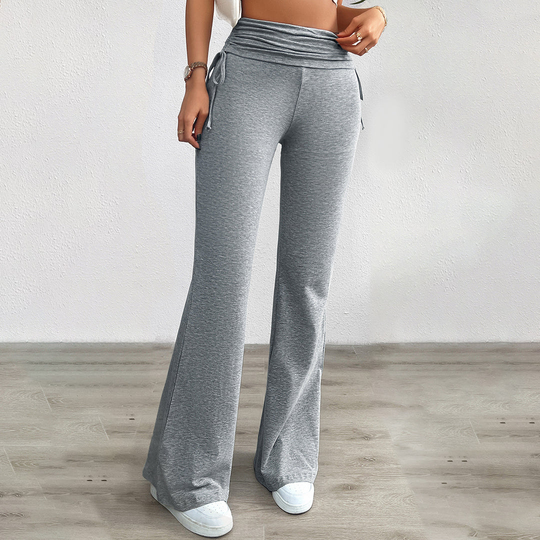 Damen Bequeme Palazzo-Hose mit elastischem Bund und lässigem Schnitt R&B