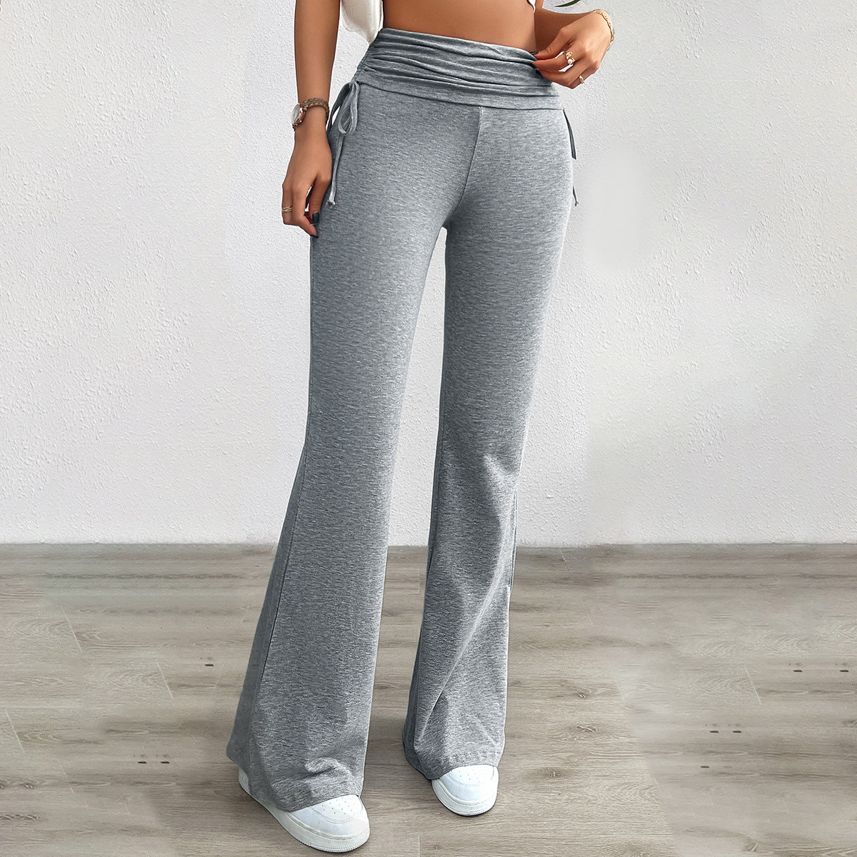 Damen Bequeme Palazzo-Hose mit elastischem Bund und lässigem Schnitt R&B