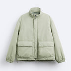 Damen gesteppte Komfortjacke mit großen Taschen und elastischen Bündchen Hedi-Mode