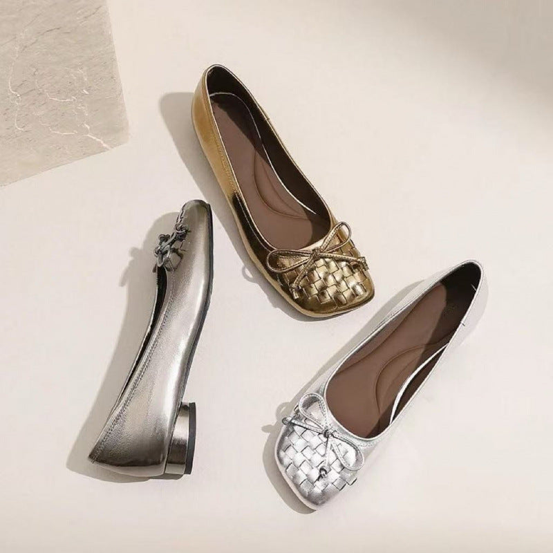 Damen Elegante Ballerinas mit geflochtener Vorderseite und bequemer Sohle R&B