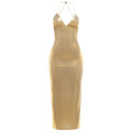 Damen Figurbetontes Maxikleid mit Spaghettiträgern und schimmernder Oberfläche R&B
