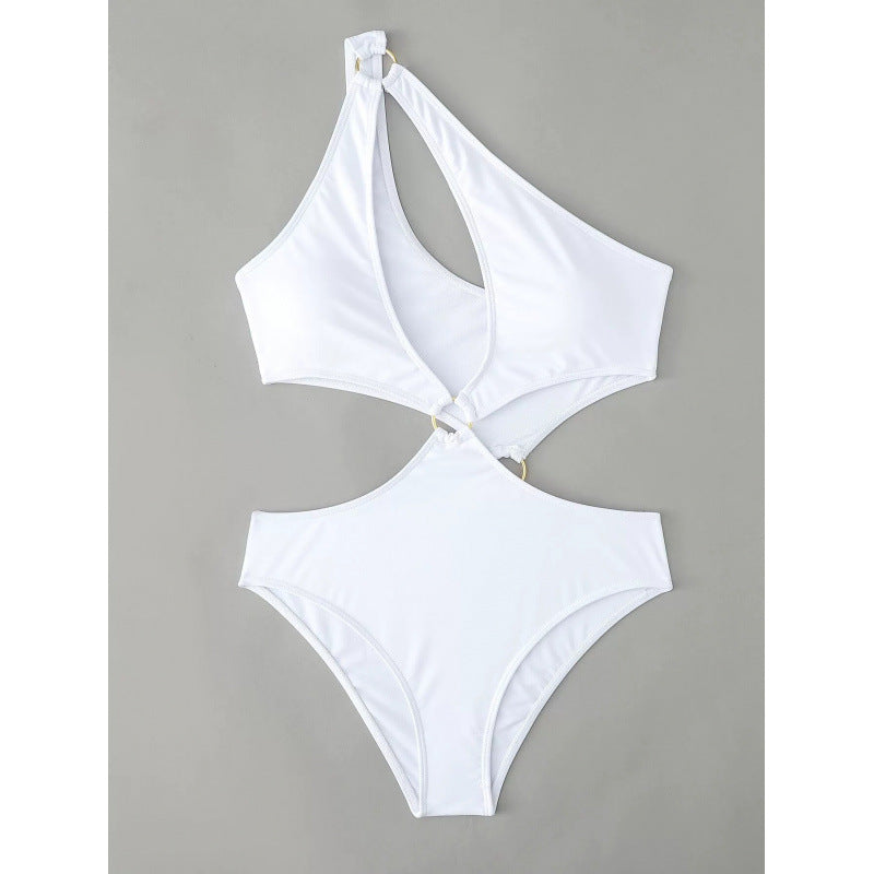 Damen Cut-Out Badeanzug mit modischem Ringdetail und figurformendem Schnitt R&B