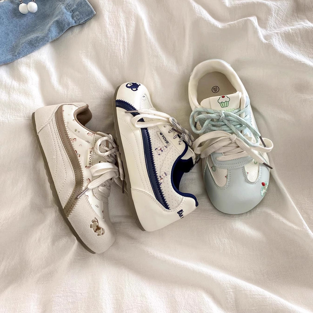 Damen Schnür-Sneaker mit verspieltem Bärenmotiv und atmungsaktivem Obermaterial R&B
