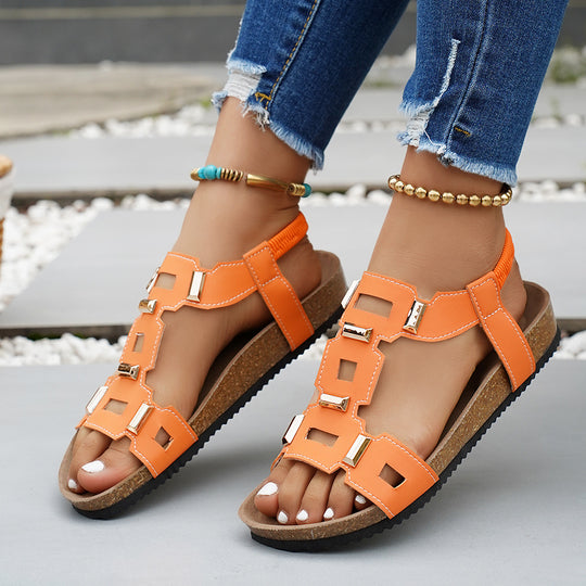 Damen Sandalen mit modischen Akzenten und rutschfester Sohle R&B