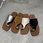 Damen Zehentrenner-Sandalen mit modischem Riemendesign und edlem Akzent R&B