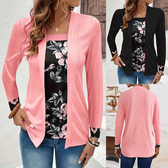 Damen Freizeitjacke mit modischem floralen Akzent und elegantem Schnitt R&B