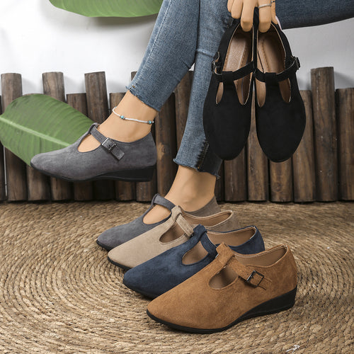 Damen Wedge-Mokassins mit seitlichem Riemen und ergonomischem Fußbett R&B