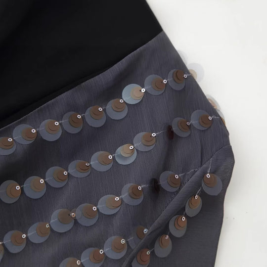 Damen Glamouröses Body mit glitzernden Pailletten und Wickeldesign R&B