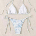 Damen Triangel-Bikini-Set mit zarten Blumenmotiven R&B