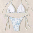 Damen Triangel-Bikini-Set mit zarten Blumenmotiven R&B