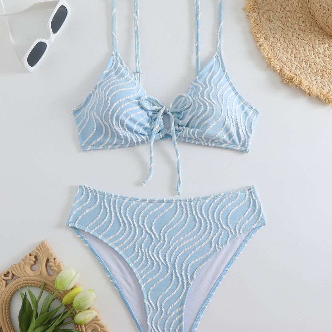 Damen Bikini-Set mit verspieltem Wickeldesign und elastischen Trägern R&B