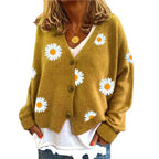 Damen Strickjacke mit floralem Design R&B