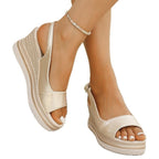 Damen Wedge-Sandalen mit elastischem Riemendesign und komfortablem Fußbett R&B